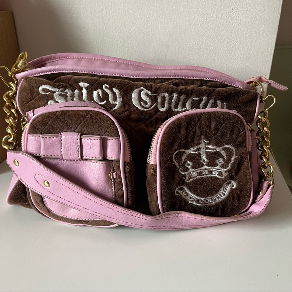 Pink and Brown Y2K Women's Bag